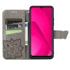 For vivo Y37 Butterfly Love Flower Embossed Leather Phone Case(Gray) - 3