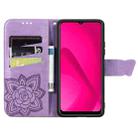 For vivo Y37 Butterfly Love Flower Embossed Leather Phone Case(Lavender) - 3