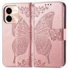 For vivo Y37 Pro Butterfly Love Flower Embossed Leather Phone Case(Rose Gold) - 2