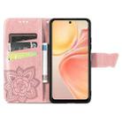 For vivo Y37 Pro Butterfly Love Flower Embossed Leather Phone Case(Rose Gold) - 3