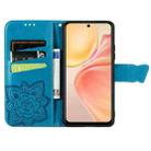 For vivo Y37 Pro Butterfly Love Flower Embossed Leather Phone Case(Blue) - 3