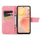 For vivo Y37 Pro Butterfly Love Flower Embossed Leather Phone Case(Pink) - 3