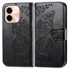 For vivo Y37 Pro Butterfly Love Flower Embossed Leather Phone Case(Black) - 2