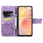 For vivo Y37 Pro Butterfly Love Flower Embossed Leather Phone Case(Lavender) - 3