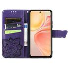 For vivo Y37 Pro Butterfly Love Flower Embossed Leather Phone Case(Purple) - 3