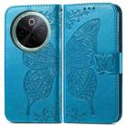 For vivo Y300 Pro Butterfly Love Flower Embossed Leather Phone Case(Blue) - 2
