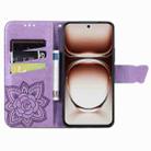 For vivo Y300 Pro Butterfly Love Flower Embossed Leather Phone Case(Lavender) - 3