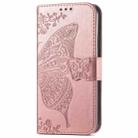 For Motorola Moto Edge 50 Fusion Butterfly Love Flower Embossed Leather Phone Case(Rose Gold) - 2