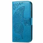 For Motorola Moto Edge 50 Fusion Butterfly Love Flower Embossed Leather Phone Case(Blue) - 2