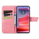 For Motorola Moto Edge 50 Fusion Butterfly Love Flower Embossed Leather Phone Case(Pink) - 3