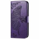 For Motorola Moto Edge 50 Fusion Butterfly Love Flower Embossed Leather Phone Case(Purple) - 2