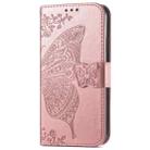 For Motorola moto Edge 50 Ultra Butterfly Love Flower Embossed Leather Phone Case(Rose Gold) - 2