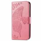 For Motorola moto Edge 50 Ultra Butterfly Love Flower Embossed Leather Phone Case(Pink) - 2