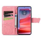 For Motorola moto Edge 50 Ultra Butterfly Love Flower Embossed Leather Phone Case(Pink) - 3