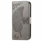 For Motorola moto Edge 50 Ultra Butterfly Love Flower Embossed Leather Phone Case(Gray) - 2