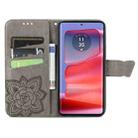 For Motorola moto Edge 50 Ultra Butterfly Love Flower Embossed Leather Phone Case(Gray) - 3