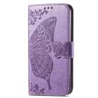 For Motorola moto Edge 50 Ultra Butterfly Love Flower Embossed Leather Phone Case(Light Purple) - 2