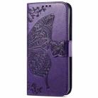 For Motorola moto Edge 50 Ultra Butterfly Love Flower Embossed Leather Phone Case(Purple) - 2