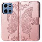 For Motorola Moto G 2025 Butterfly Love Flower Embossed Leather Phone Case(Rose Gold) - 2