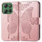 For Motorola Moto G Power 2025 Butterfly Love Flower Embossed Leather Phone Case(Rose Gold) - 2