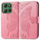For Motorola Moto G Power 2025 Butterfly Love Flower Embossed Leather Phone Case(Pink) - 2