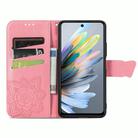 For Motorola Moto G Power 2025 Butterfly Love Flower Embossed Leather Phone Case(Pink) - 3
