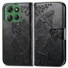 For Motorola Moto G Power 2025 Butterfly Love Flower Embossed Leather Phone Case(Black) - 2