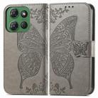 For Motorola Moto G Power 2025 Butterfly Love Flower Embossed Leather Phone Case(Gray) - 2