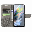 For Motorola Moto G Power 2025 Butterfly Love Flower Embossed Leather Phone Case(Gray) - 3