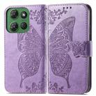 For Motorola Moto G Power 2025 Butterfly Love Flower Embossed Leather Phone Case(Light Purple) - 2