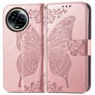 For Realme 11 5G Butterfly Love Flower Embossed Leather Phone Case(Rose Gold) - 2