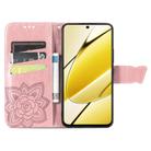 For Realme 11 5G Butterfly Love Flower Embossed Leather Phone Case(Rose Gold) - 3