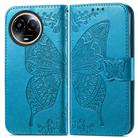 For Realme 11 5G Butterfly Love Flower Embossed Leather Phone Case(Blue) - 2