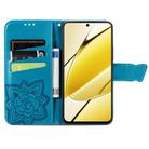 For Realme 11 5G Butterfly Love Flower Embossed Leather Phone Case(Blue) - 3