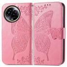 For Realme 11 5G Butterfly Love Flower Embossed Leather Phone Case(Pink) - 2