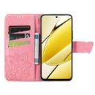 For Realme 11 5G Butterfly Love Flower Embossed Leather Phone Case(Pink) - 3