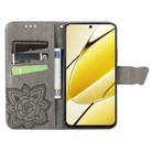 For Realme 11 5G Butterfly Love Flower Embossed Leather Phone Case(Gray) - 3