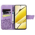 For Realme 11 5G Butterfly Love Flower Embossed Leather Phone Case(Lavender) - 3