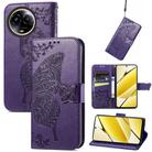 For Realme 11 5G Butterfly Love Flower Embossed Leather Phone Case(Purple) - 1