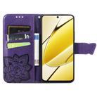 For Realme 11 5G Butterfly Love Flower Embossed Leather Phone Case(Purple) - 3