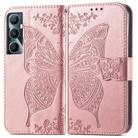 For Realme C65 Butterfly Love Flower Embossed Leather Phone Case(Rose Gold) - 2