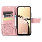 For Realme C65 Butterfly Love Flower Embossed Leather Phone Case(Rose Gold) - 3