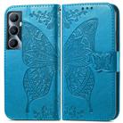 For Realme C65 Butterfly Love Flower Embossed Leather Phone Case(Blue) - 2