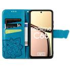 For Realme C65 Butterfly Love Flower Embossed Leather Phone Case(Blue) - 3