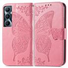 For Realme C65 Butterfly Love Flower Embossed Leather Phone Case(Pink) - 2
