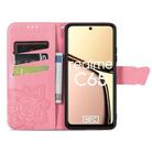 For Realme C65 Butterfly Love Flower Embossed Leather Phone Case(Pink) - 3