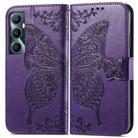For Realme C65 Butterfly Love Flower Embossed Leather Phone Case(Purple) - 2
