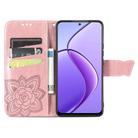 For Realme 12 Butterfly Love Flower Embossed Leather Phone Case(Rose Gold) - 3