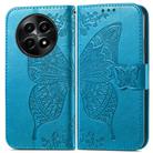 For Realme 12 Butterfly Love Flower Embossed Leather Phone Case(Blue) - 2