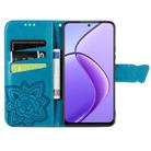 For Realme 12 Butterfly Love Flower Embossed Leather Phone Case(Blue) - 3